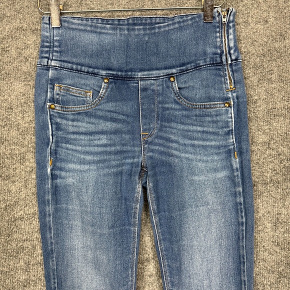 SPANX Jeans Womens 28 Blue The Signature Straight Leg Denim High Rise Side Zip - Picture 2 of 16